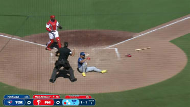 Phillies turn two to end the top of the 7th inning