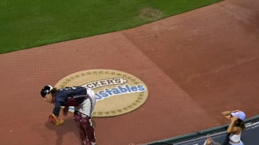 Bo Naylor makes catch against netting after review