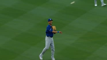 Mookie Betts catches the popup at shortstop