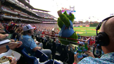 The Phanatic interrupts the Phillies broadcast