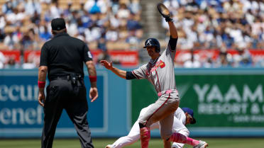 Alex Freeland's leap and out at second