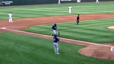 Ronny Cruz's first at-bat for Wilmington is a homer!