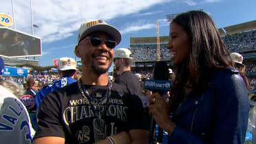 Mookie Betts on the fan support at the parade  