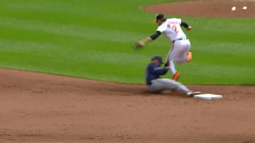 Alex Jackson is safe at second base after review