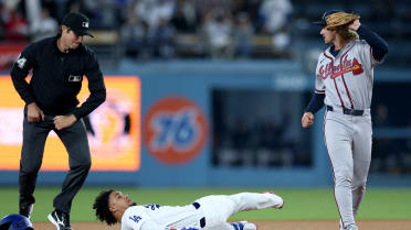Mike Yastrzemski nabs Santiago Espinal at second