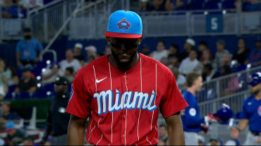 Vidal Bruján pitches the 9th inning for the Marlins