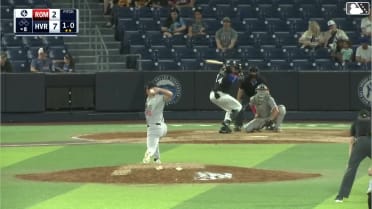 Wilson Rodriguez singles on a line drive to left fielder Eric Hartman. Kyle West scores.