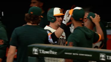 Adley Rutschman lifts sac fly, plates Taylor Ward