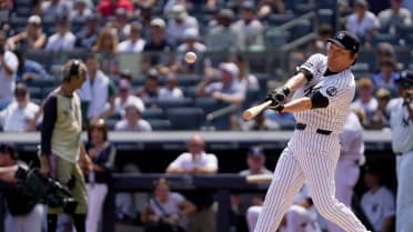 Hideki Matsui rips a double at Old Timers' Day