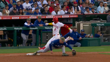 Oswald Peraza out at first after review
