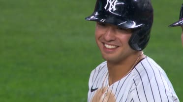 Anthony Volpe is hit by a pitch after review
