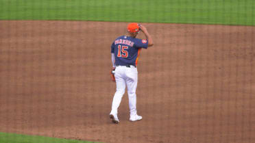 Isaac Paredes throws out Graham Pauley at home