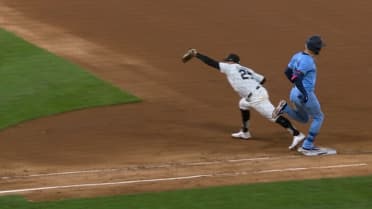 Kevin Kiermaier safe at first after review