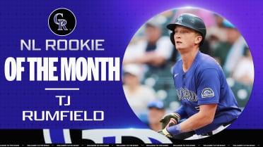 TJ Rumfield is named the NL Rookie of the Month