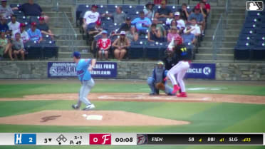 Gavin Fien homers (8) on a fly ball to left field.