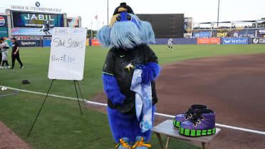 Judge messes around with Raymond the mascot