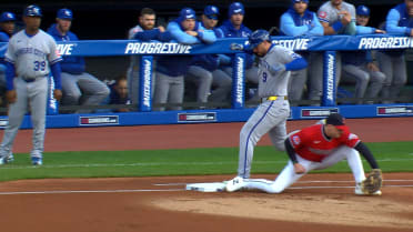 Vinnie Pasquantino safe at first after review