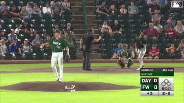 Sam Whiting records his seventh strikeout