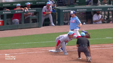 John King records putout after review