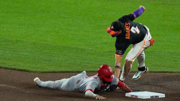 Patrick Bailey nabs Victor Scott II after review