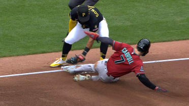 Corbin Carroll steals 15th base after review