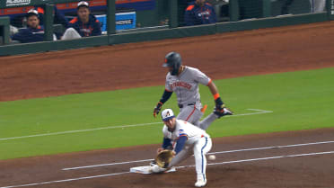 Heliot Ramos safe at first after reivew