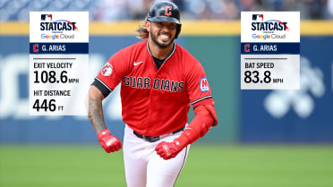 Gabriel Arias drives a 446-ft. home run vs. White Sox
