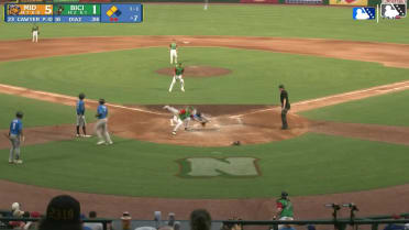 Leo De Vries scores on a passed ball from second base