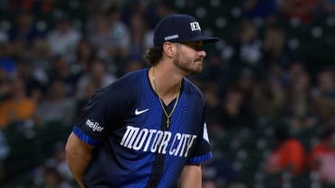 Zach McKinstry records an out in relief