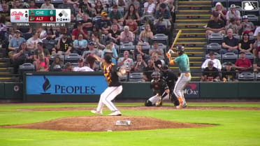 Wehiwa Aloy doubles (2) on a sharp line drive to center fielder Will Taylor. Douglas Hodo III scores.