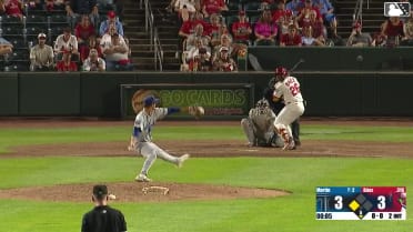Jesús Báez singles on a ground ball to left fielder Charles Davalan. Ryan Campos scores.
