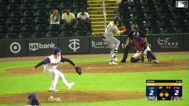 Bryce Rainer out on a sacrifice fly to right fielder Jayson Bass. Nolan McCarthy scores.