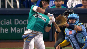 Kyle Stowers hits one pitch twice