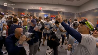 Kevin Cash delivers clubhouse speech after ALDS sweep