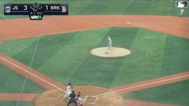 Mitch Voit homers (8) on a fly ball to left field.