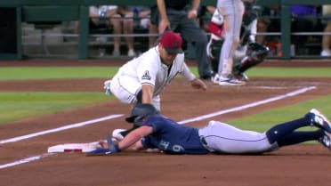 Ben Williamson is safe at first after review