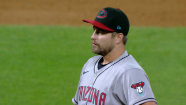 Jalen Beeks swallows a fly while delivering pitch