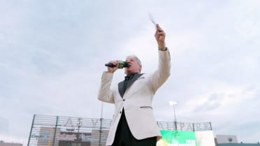 Bruce Buffer introduces A's at Las Vegas Ballpark