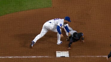 Colin Rea picks off Jared Serna at first base