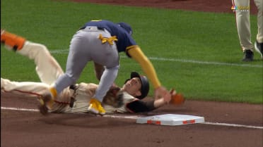 Brewers relay nabs Mike Yastrzemski