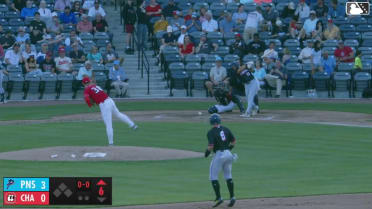 Fenwick Trimble singles on a ground ball to center fielder Carlos Jorge. Brendan Jones scores.