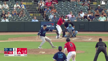 Rafe Perich singles on a sharp line drive to right fielder Chase Call. Ian Moller scores. Marcus Lee Sang scores. Frainyer Chavez to 3rd.
