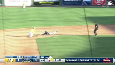 Fernando Cruz's first stolen base for Single-A Myrtle Beach