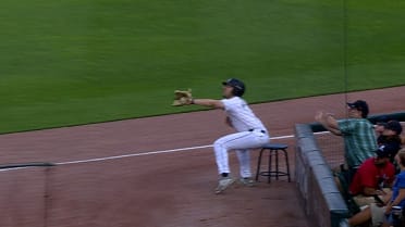 Tigers' ball boy makes a nice grab