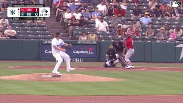 Leo Balcazar doubles (3) on a sharp line drive to left fielder Joshua Palacios. Francisco Urbaez scores.