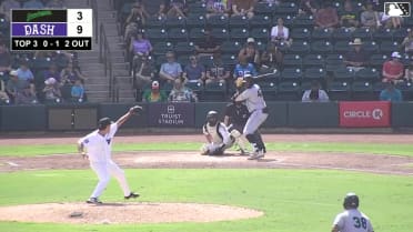 Tony Blanco Jr. singles on a sharp line drive to left fielder James Taussig. Axiel Plaz scores. Yordany De Los Santos scores.