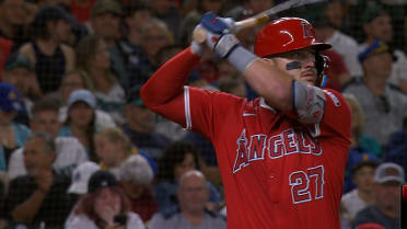 Mike Trout hits a single