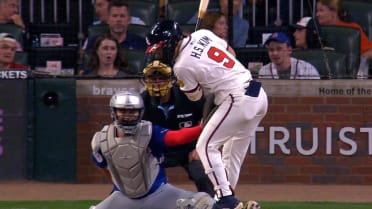 Ha-Seong Kim is hit by a pitch after review