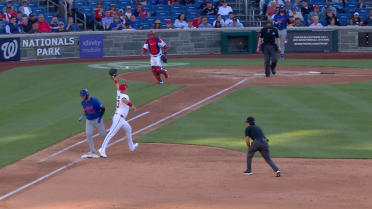 Pete Alonso singles after a review 