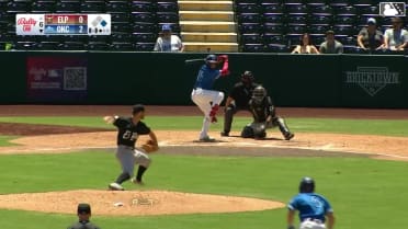 Ryan Ward singles on a sharp line drive to center fielder Carlos Rodríguez. Zach Ehrhard scores.